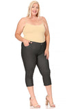 Moa Collection Plus size, stretchy, pull up, capri jeggings