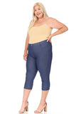 Moa Collection Plus size, stretchy, pull up, capri jeggings