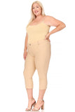 Moa Collection Plus size, stretchy, pull up, capri jeggings