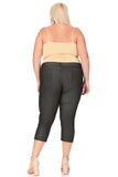 Moa Collection Plus size, stretchy, pull up, capri jeggings