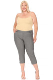 Moa Collection Plus size, stretchy, pull up, capri jeggings