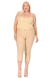 Moa Collection Plus size, stretchy, pull up, capri jeggings