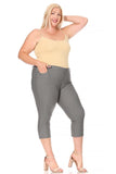 Moa Collection Plus size, stretchy, pull up, capri jeggings