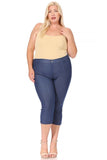 Moa Collection Plus size, stretchy, pull up, capri jeggings