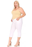 Moa Collection Plus size, stretchy, pull up, capri jeggings