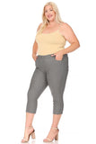 Moa Collection Plus size, stretchy, pull up, capri jeggings