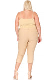 Moa Collection Plus size, stretchy, pull up, capri jeggings