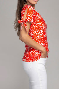 Nuvi Apparel Tie trim blouse