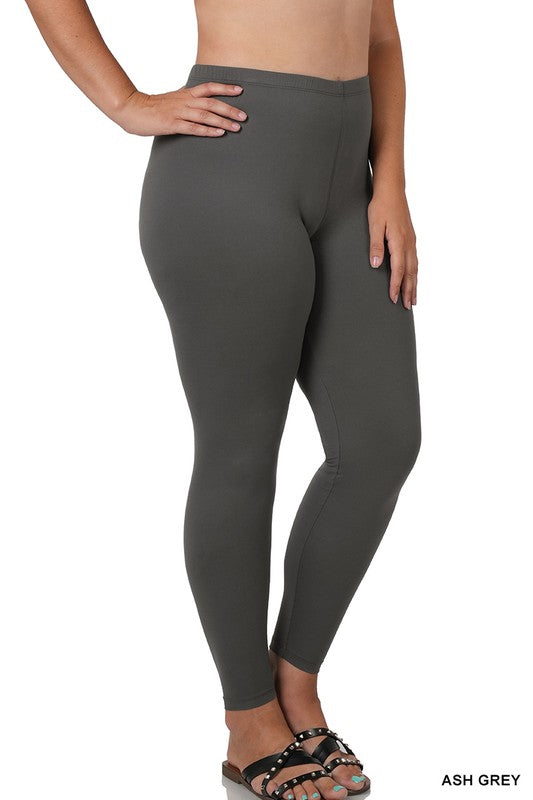 ZENANA ZENANA PLUS BRUSHED DTY MICROFIBER FULL LENGTH LEGGINGS