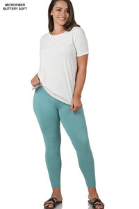 ZENANA ZENANA PLUS BRUSHED DTY MICROFIBER FULL LENGTH LEGGINGS