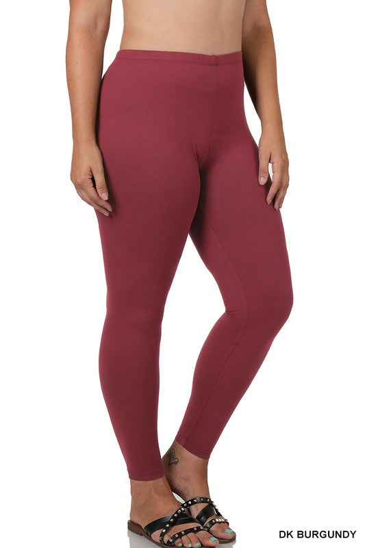 ZENANA ZENANA PLUS BRUSHED DTY MICROFIBER FULL LENGTH LEGGINGS