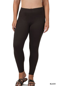 ZENANA ZENANA PLUS BRUSHED DTY MICROFIBER FULL LENGTH LEGGINGS