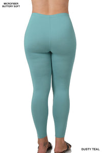 ZENANA ZENANA PLUS BRUSHED DTY MICROFIBER FULL LENGTH LEGGINGS