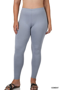 ZENANA ZENANA PLUS BRUSHED DTY MICROFIBER FULL LENGTH LEGGINGS