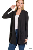 ZENANA SLOUCHY POCKET OPEN CARDIGAN