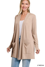 Load image into Gallery viewer, ZENANA SLOUCHY POCKET OPEN CARDIGAN