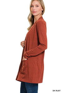 ZENANA SLOUCHY POCKET OPEN CARDIGAN