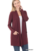 Load image into Gallery viewer, ZENANA SLOUCHY POCKET OPEN CARDIGAN