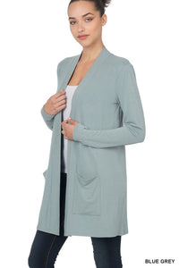 ZENANA SLOUCHY POCKET OPEN CARDIGAN