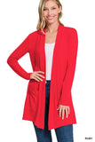 ZENANA SLOUCHY POCKET OPEN CARDIGAN