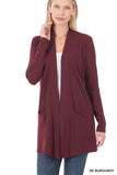 ZENANA SLOUCHY POCKET OPEN CARDIGAN