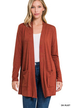 Load image into Gallery viewer, ZENANA SLOUCHY POCKET OPEN CARDIGAN