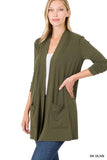 ZENANA SLOUCHY POCKET OPEN CARDIGAN