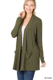 ZENANA SLOUCHY POCKET OPEN CARDIGAN