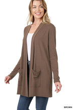 Load image into Gallery viewer, ZENANA SLOUCHY POCKET OPEN CARDIGAN