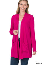 Load image into Gallery viewer, ZENANA SLOUCHY POCKET OPEN CARDIGAN