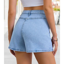 Load image into Gallery viewer, High Waisted Button Cute Summer Denim Shorts, XS, 1R-135B002