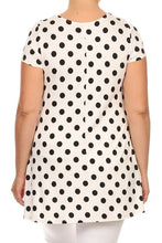 Load image into Gallery viewer, Moa Collection Plus size Polka dot tunic top in a loose fit