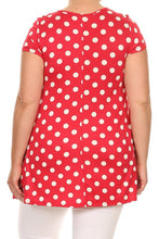 Load image into Gallery viewer, Moa Collection Plus size Polka dot tunic top in a loose fit