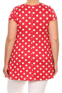 Moa Collection Plus size Polka dot tunic top in a loose fit