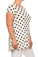 Load image into Gallery viewer, Moa Collection Plus size Polka dot tunic top in a loose fit