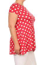 Load image into Gallery viewer, Moa Collection Plus size Polka dot tunic top in a loose fit