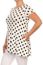 Load image into Gallery viewer, Moa Collection Plus size Polka dot tunic top in a loose fit