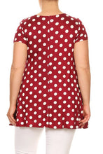 Load image into Gallery viewer, Moa Collection Plus size Polka dot tunic top in a loose fit