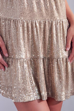 Load image into Gallery viewer, Mustard Seed SEQUIN TIERED FLARE DRESS