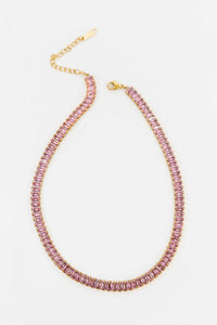 Lovoda Baguette Stone Tennis Necklace