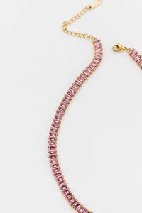 Lovoda Baguette Stone Tennis Necklace