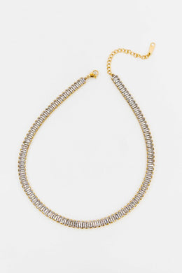 Lovoda Baguette Stone Tennis Necklace