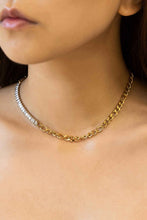 Load image into Gallery viewer, Dual Chain and Baguette Stone Necklace