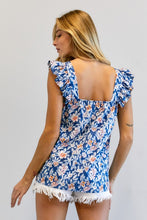 Load image into Gallery viewer, Davi &amp; Dani Floral Printed Ruffle Sleeveless Top