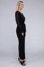 Load image into Gallery viewer, Nuvi Apparel Sheer sleeve and Wide leg Jumpsuit