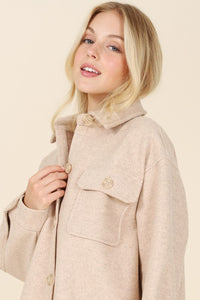 Lilou Light beige shacket with pockets