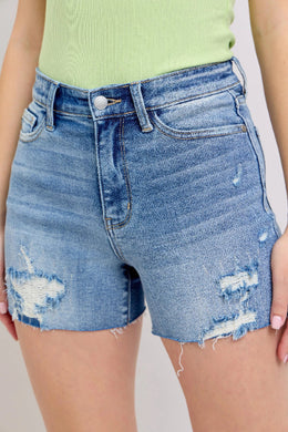 Full Size High Waist Denim Shorts Front