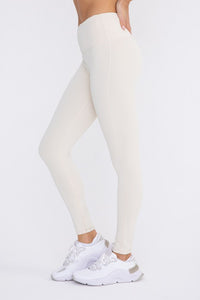 Mono B Jacquard Ribbed High-Waisted Leggings
