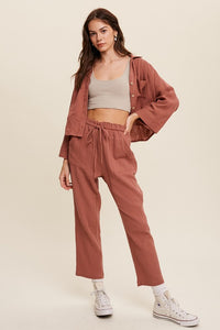 Lilou Long Sleeve Button Down and Long Pants Sets