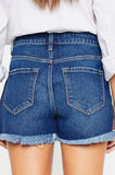 Kan Can USA High Rise No Stitch Frayed Hem Shorts